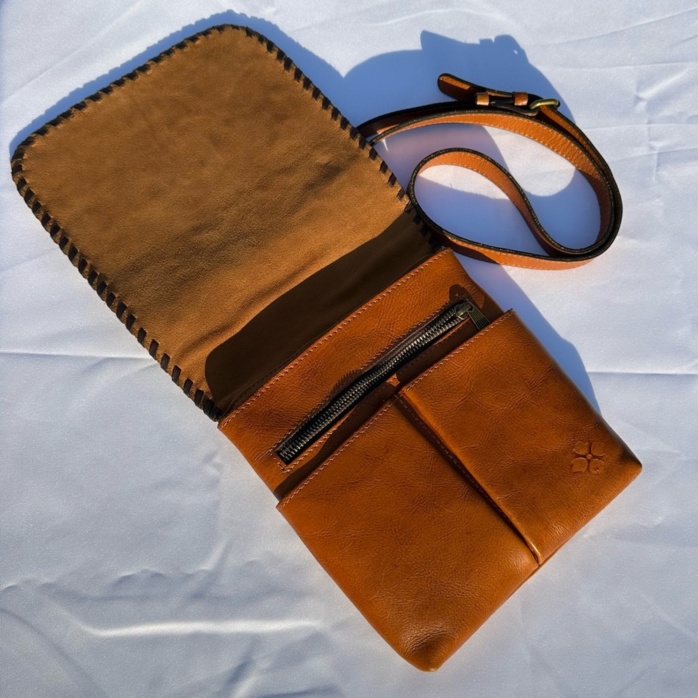 Tooled Leather Crossbody Bag - Tan - Picture 3 of 15